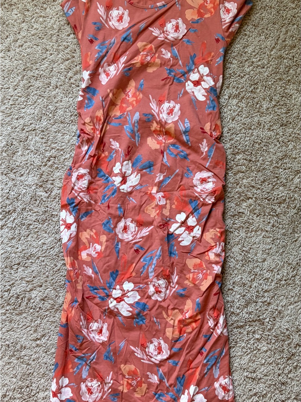 Isabel Maternity Floral Ruched Dress Size M NWOT
